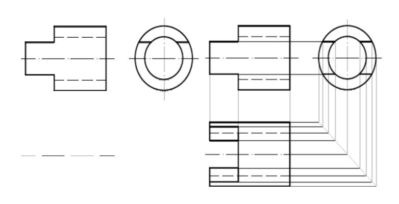 圆柱截交线三视图图片